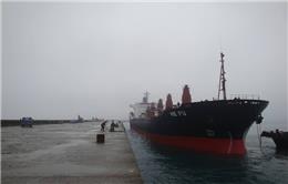 林口電廠海事工程第一批塊石材料船運進港，揭開全面動工序幕